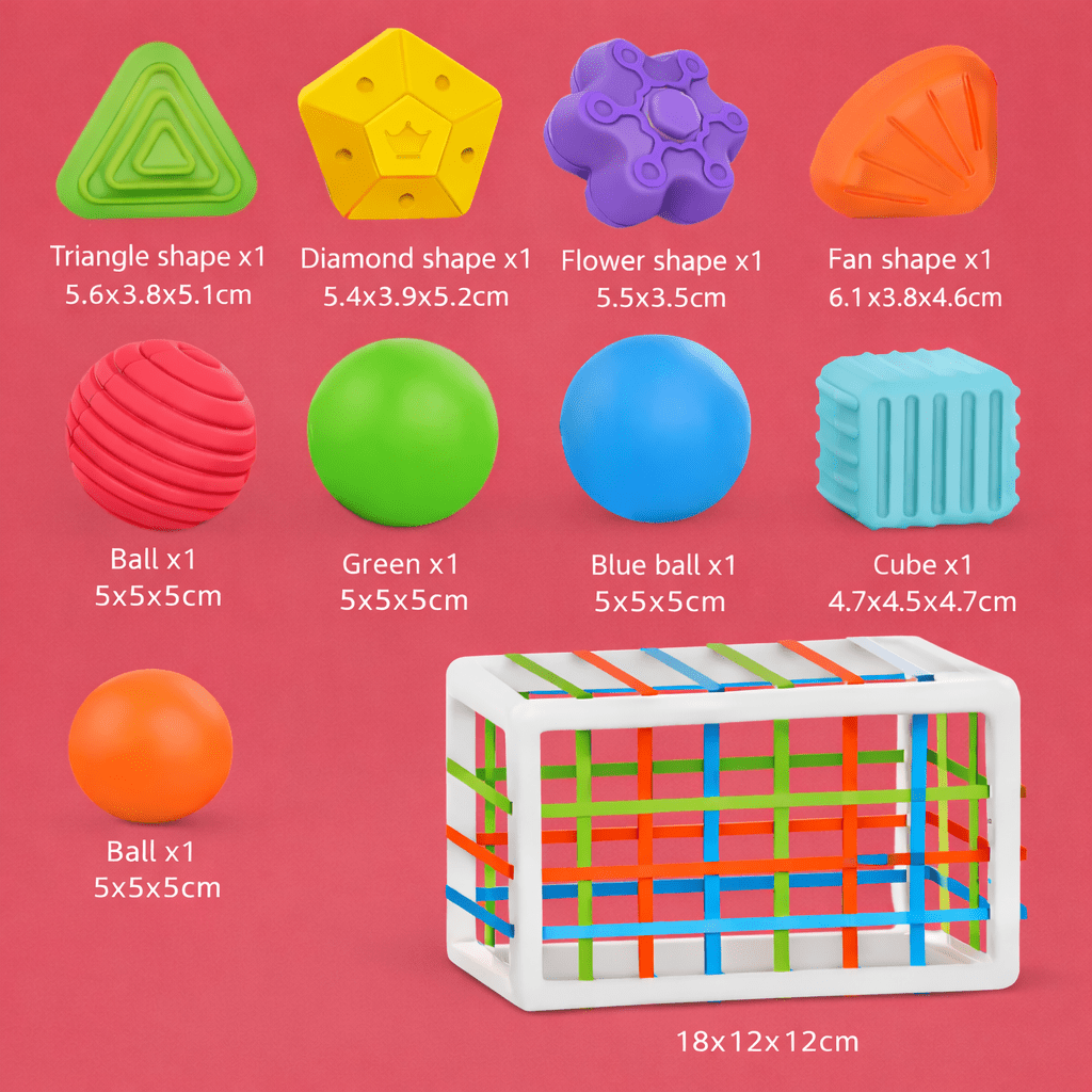 Colorful geometric shapes and balls with dimensions-Baby_Activity_Cube_-_Montessori_Learning_Toy